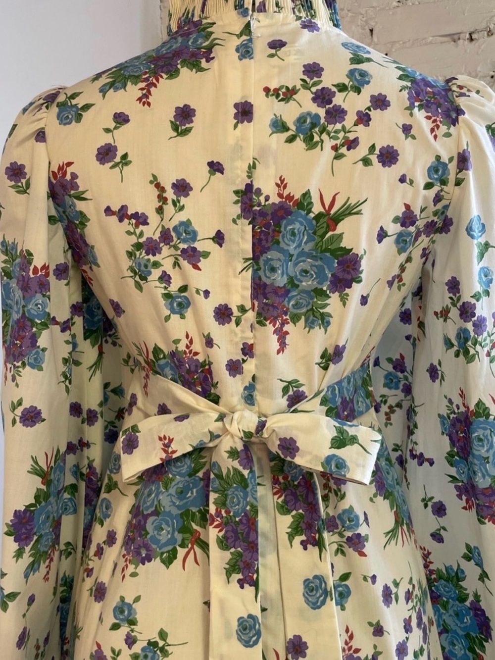 Vintage Floral Bridgerton Gunne Sax Style Dress Cottagecore Grad Prom Bridal - Picture 9 of 11